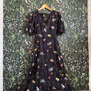 Gianna Lisa Says Gah Wildflower Black Maxi Dress with Floral Design
